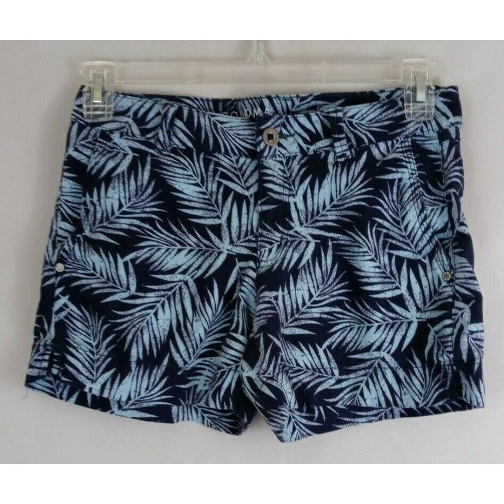 Sonoma Life Style Blue Palm Leaf Print Shorts Size 2